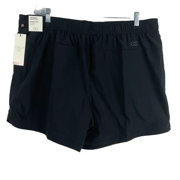 CALIA Journey Collection Mid-Rise Shorts Size 1X Pure Black Relaxed Fit 5” NWT - Picture 2 of 6